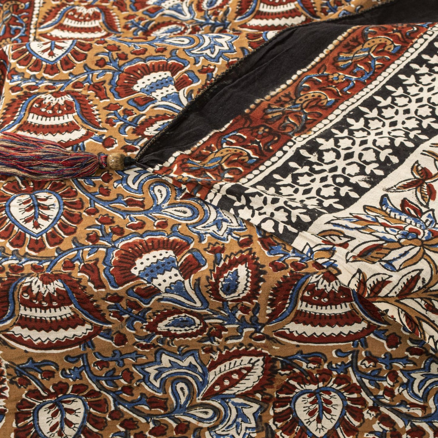 Sanskriti Vintage Dupatta/Stole Brown Pure Cotton Hand Block Printed Kalamkari