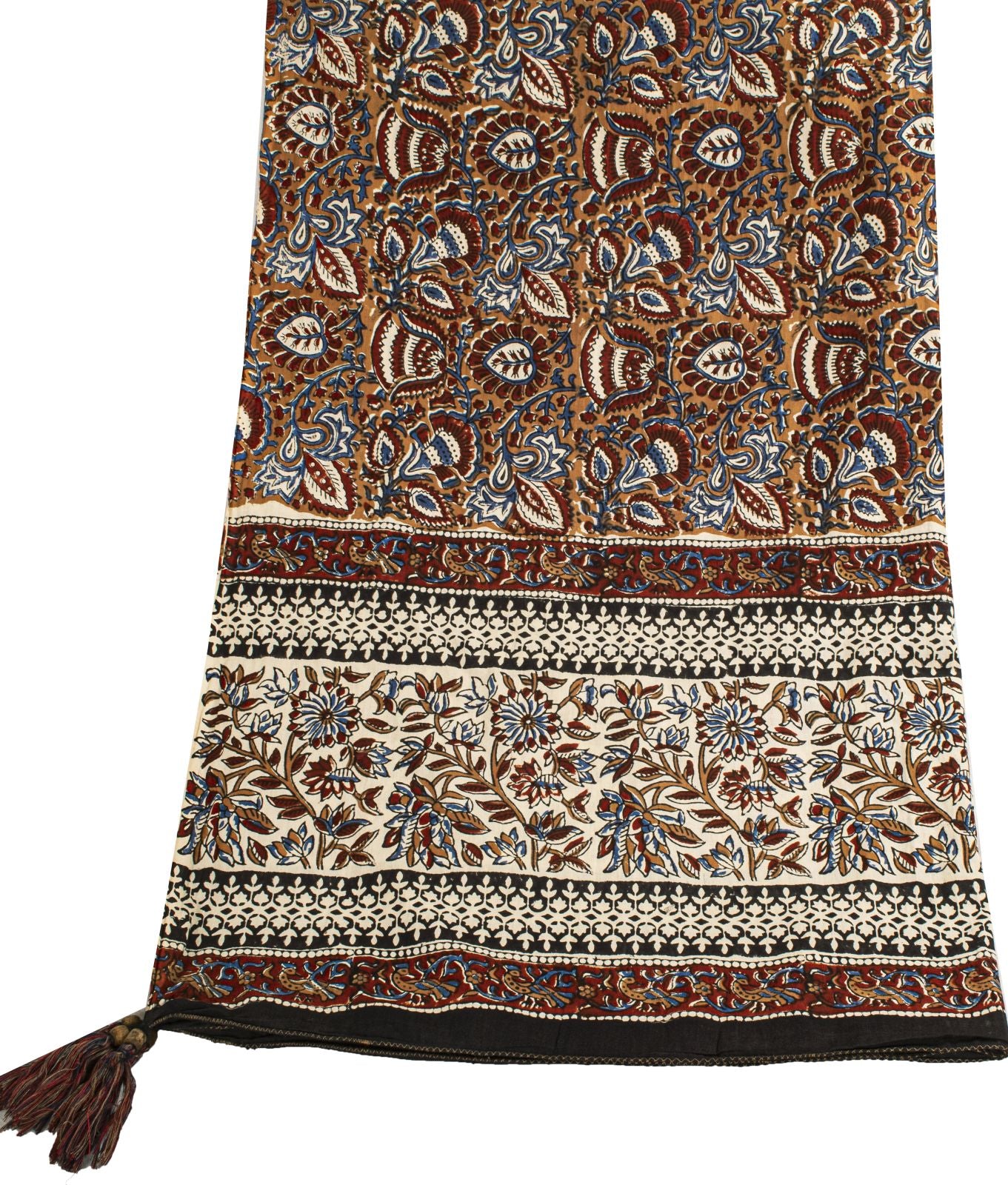 Sanskriti Vintage Dupatta/Stole Brown Pure Cotton Hand Block Printed Kalamkari