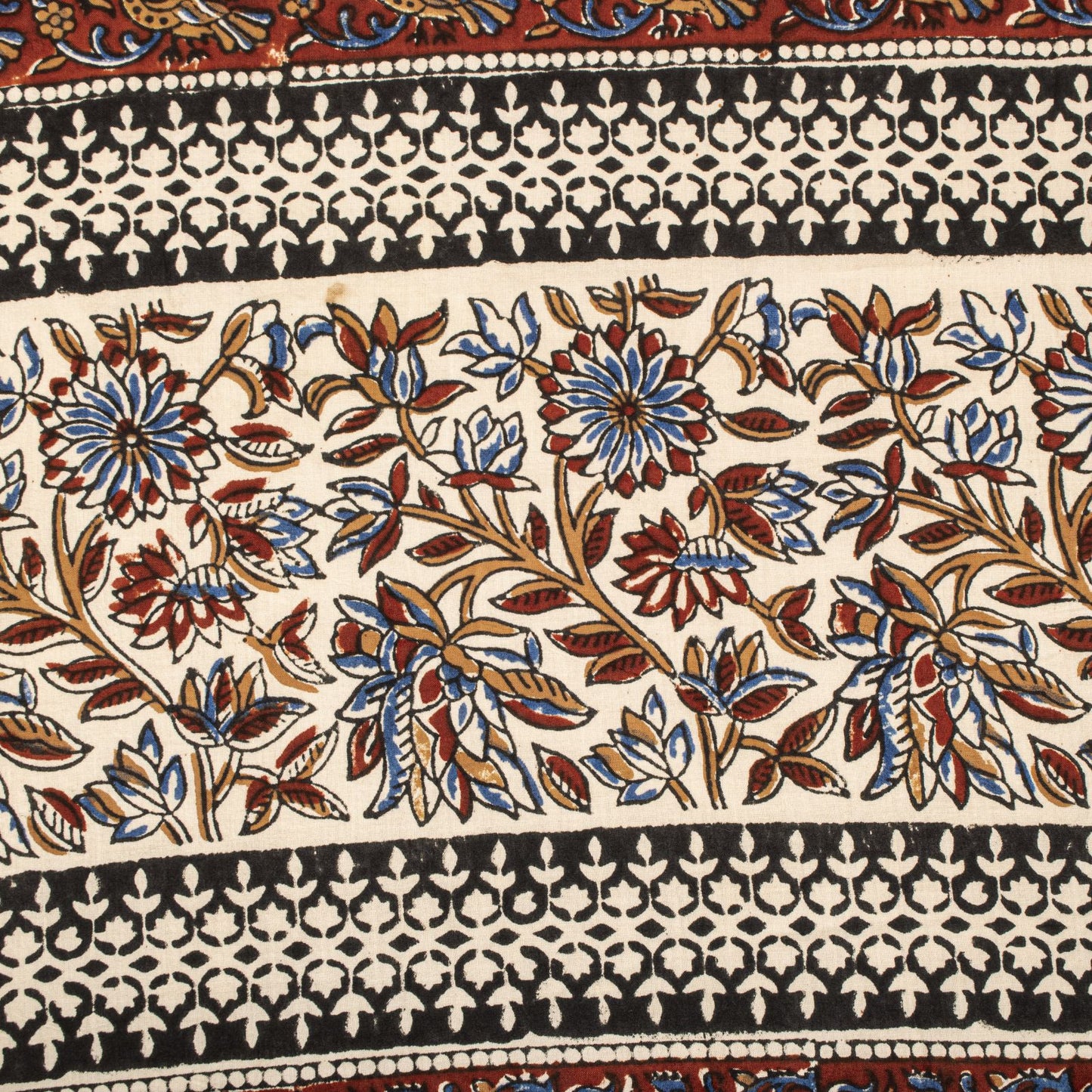 Sanskriti Vintage Dupatta/Stole Brown Pure Cotton Hand Block Printed Kalamkari