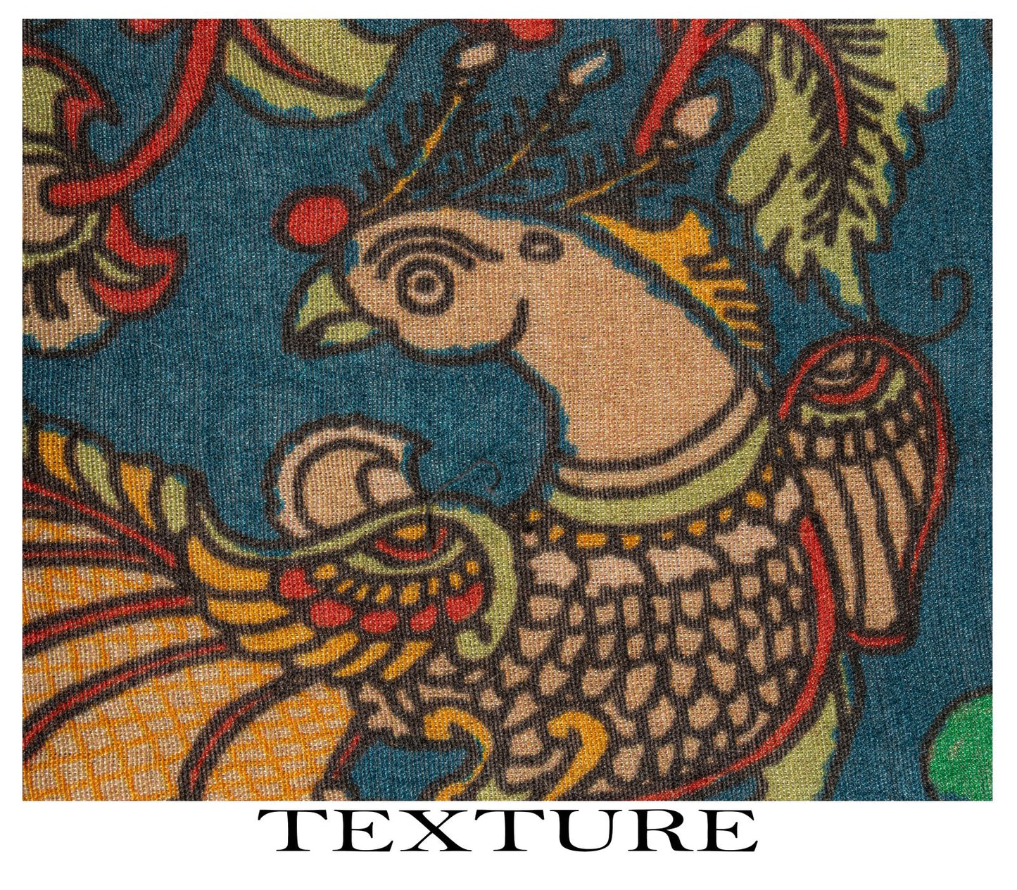 Sanskriti Vintage Dupatta/Stole Blue Pure Silk Handmade Kalamkari Peacock Veil