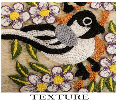Sanskriti Vintage Dupatta/Stole Yellow Net Hand Embroidered Birds-Lace Work Veil