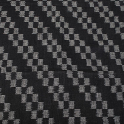 Sanskriti Vintage Dupatta/Stole Black Pure Cotton Patan Patola Ikat Hand Woven