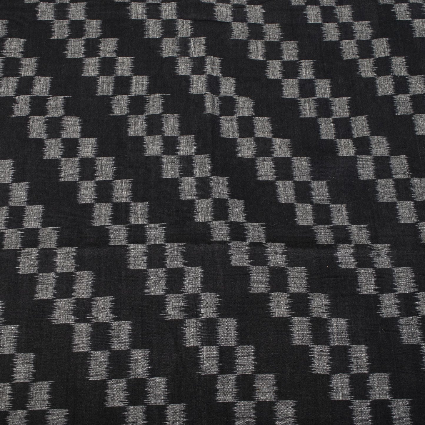 Sanskriti Vintage Dupatta/Stole Black Pure Cotton Patan Patola Ikat Hand Woven
