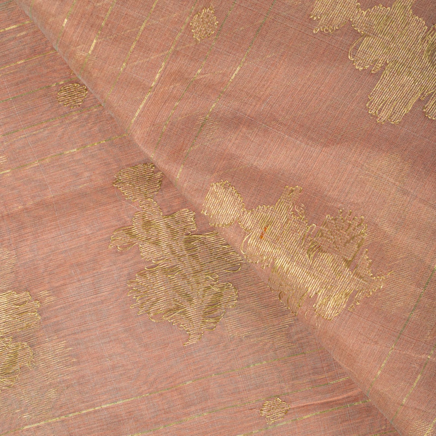 Sanskriti Vintage Dupatta/Stole Green Pure Cotton Silk Chanderi Zari Hand Woven