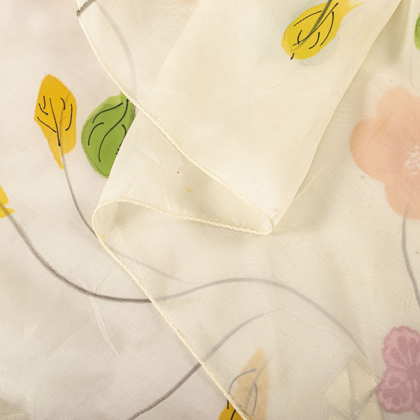 Sanskriti Vintage Dupatta/Stole Ivory Pure Georgette Digital-Embroidered Patch