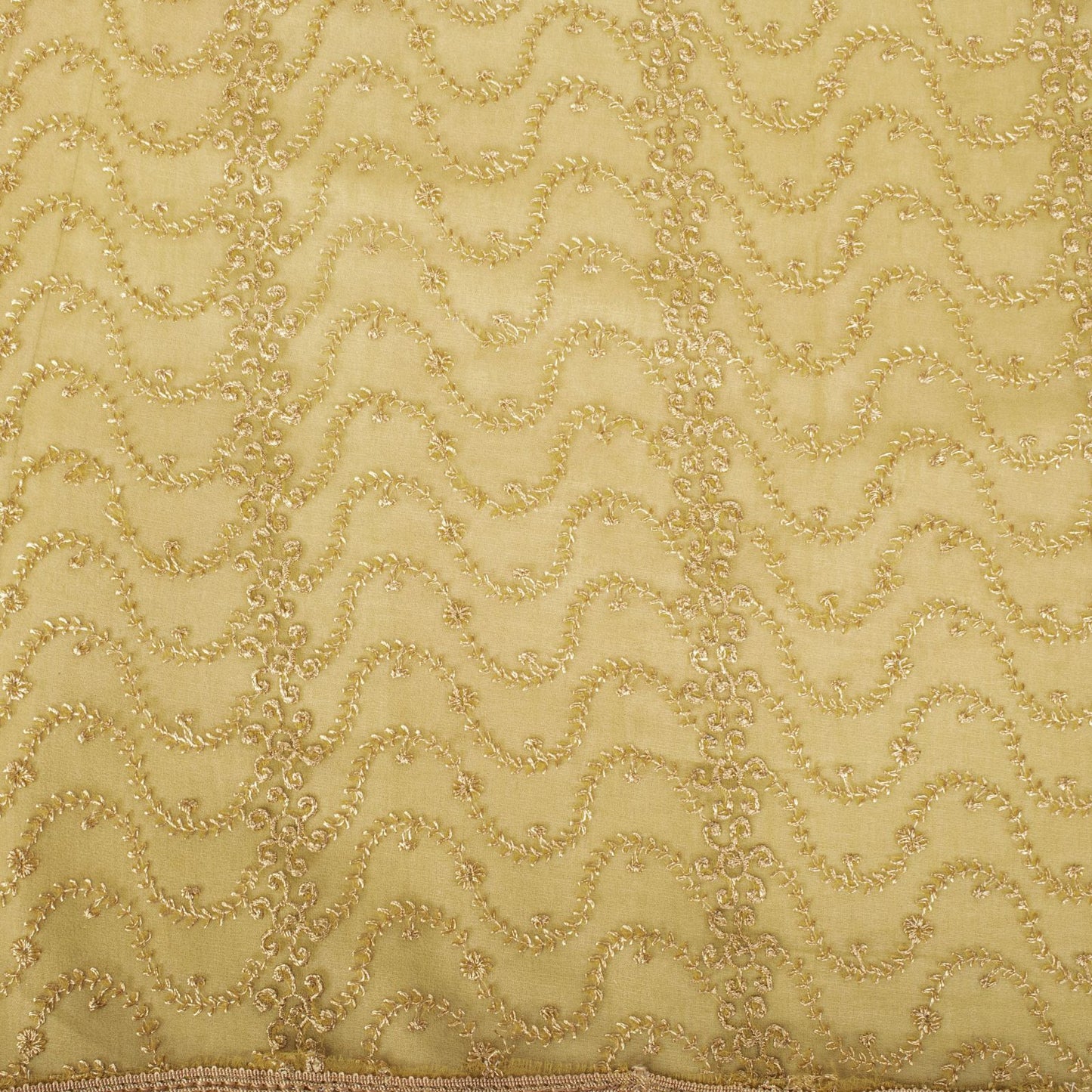 Sanskriti Vintage Dupatta/Stole Yellow Georgette Embroidered Indian Wedding Veil