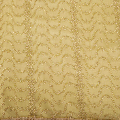 Sanskriti Vintage Dupatta/Stole Yellow Georgette Embroidered Indian Wedding Veil
