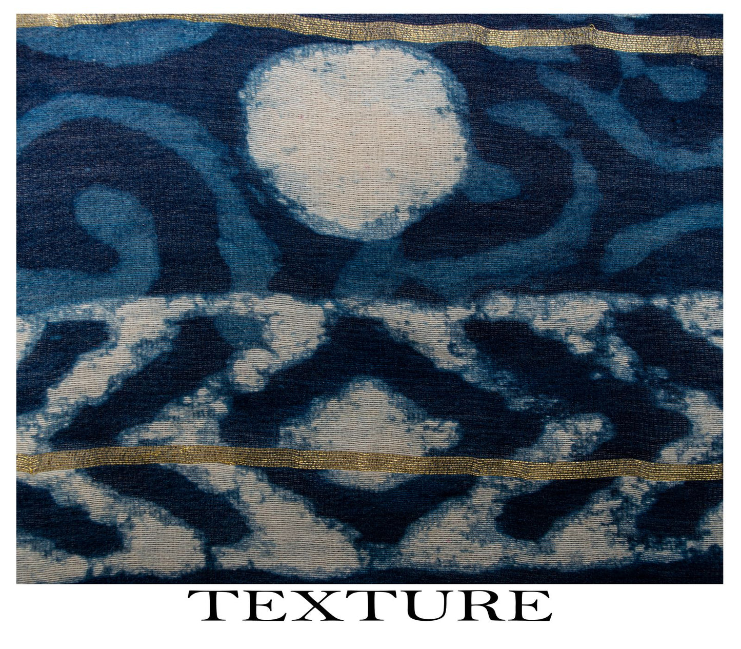 Sanskriti Vintage Dupatta/Stole Blue Cotton Batik Work Chanderi Zari Woven Veil