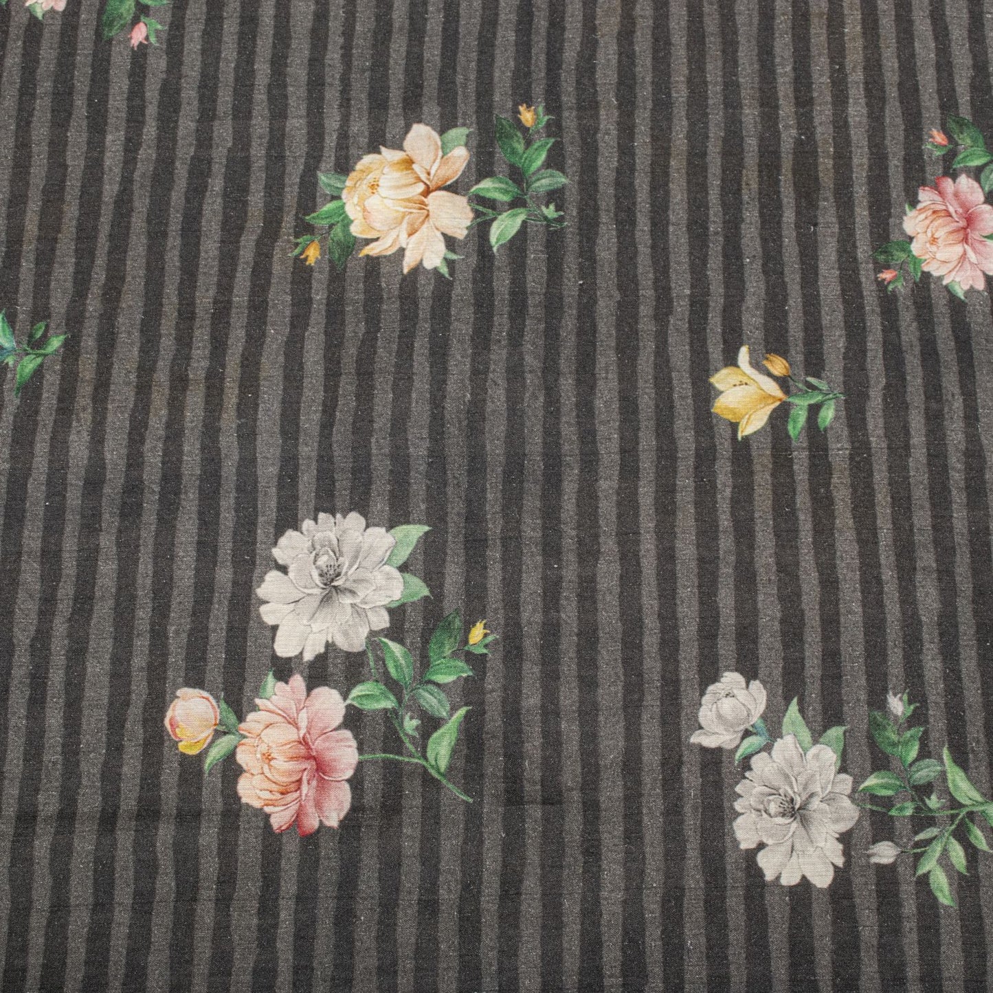 Sanskriti Vintage Dupatta/Stole Black Pure Cotton Digital Printed Floral Veil