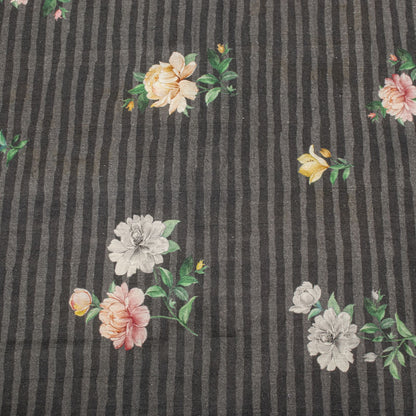 Sanskriti Vintage Dupatta/Stole Black Pure Cotton Digital Printed Floral Veil
