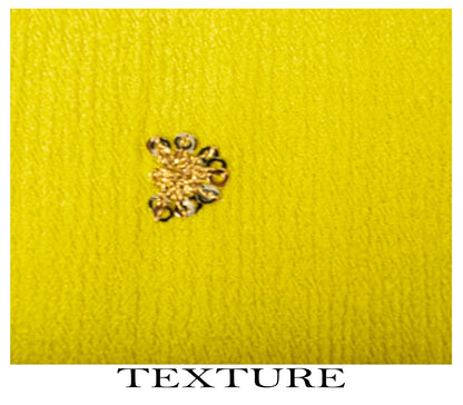 Sanskriti Vintage Dupatta/Stole Yellow Pure Chiffon Embroidered Sequins LaceVeil