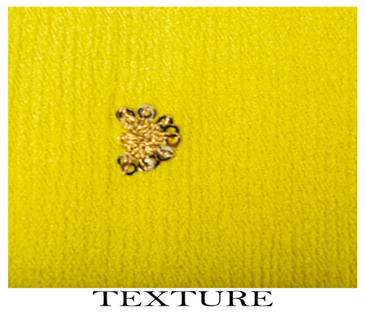 Sanskriti Vintage Dupatta/Stole Yellow Pure Chiffon Embroidered Sequins LaceVeil