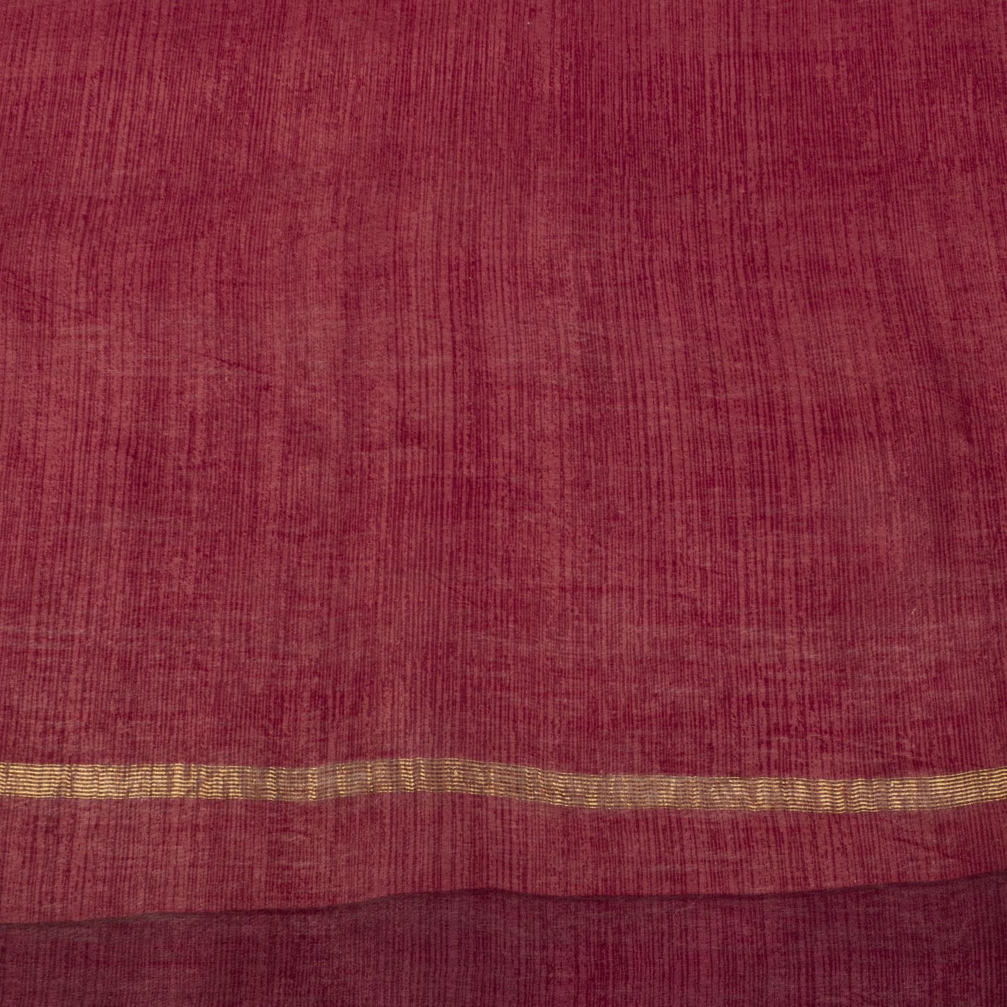 Sanskriti Vintage Dupatta/Stole Red Cotton Silk Maheshwari Zari Border-PrintVeil