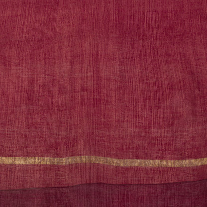 Sanskriti Vintage Dupatta/Stole Red Cotton Silk Maheshwari Zari Border-PrintVeil