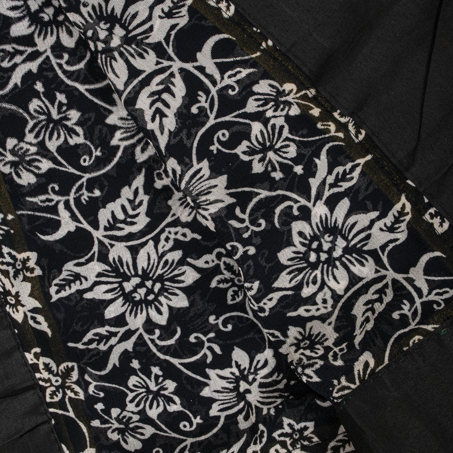 Sanskriti Vintage Dupatta/Stole Black Pure Georgette Printed-Fabric Patch Veil