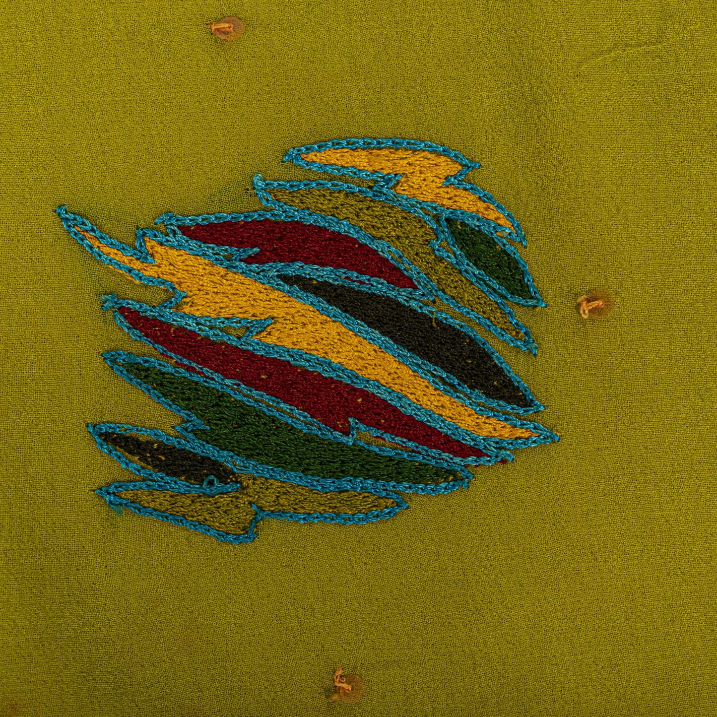 Sanskriti Vintage Dupatta/Stole Green Pure Georgette Hand Embroidered IndianVeil