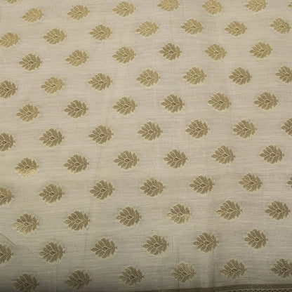 Sanskriti Vintage Dupatta/Stole OffWhite Blend Cotton Zari Woven Maheshwari Veil