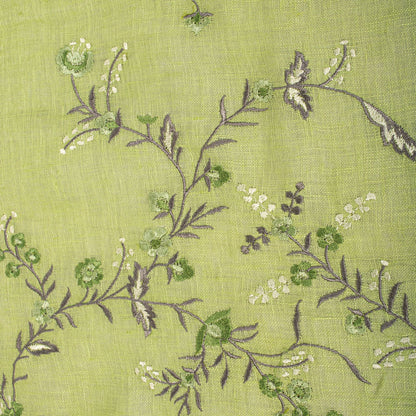 Sanskriti Vintage Dupatta/Stole Green Pure Cotton Embroidered-Hand-Woven Fabric