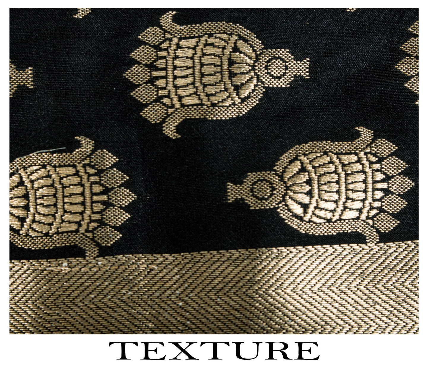 Sanskriti Vintage Dupatta/Stole Black Art Silk Brocade Zari Woven Ornament Veil