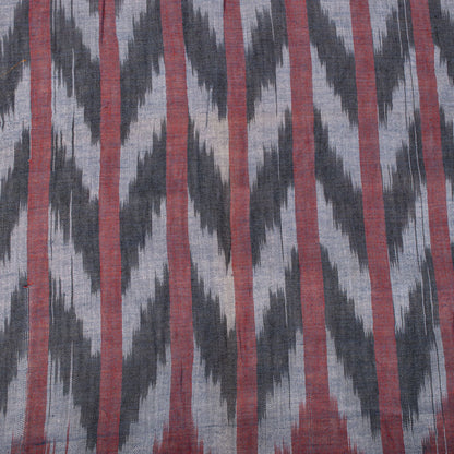 Sanskriti Vintage Dupatta/Stole Maroon Pure Cotton Ikat Hand Woven Sambhalpuri