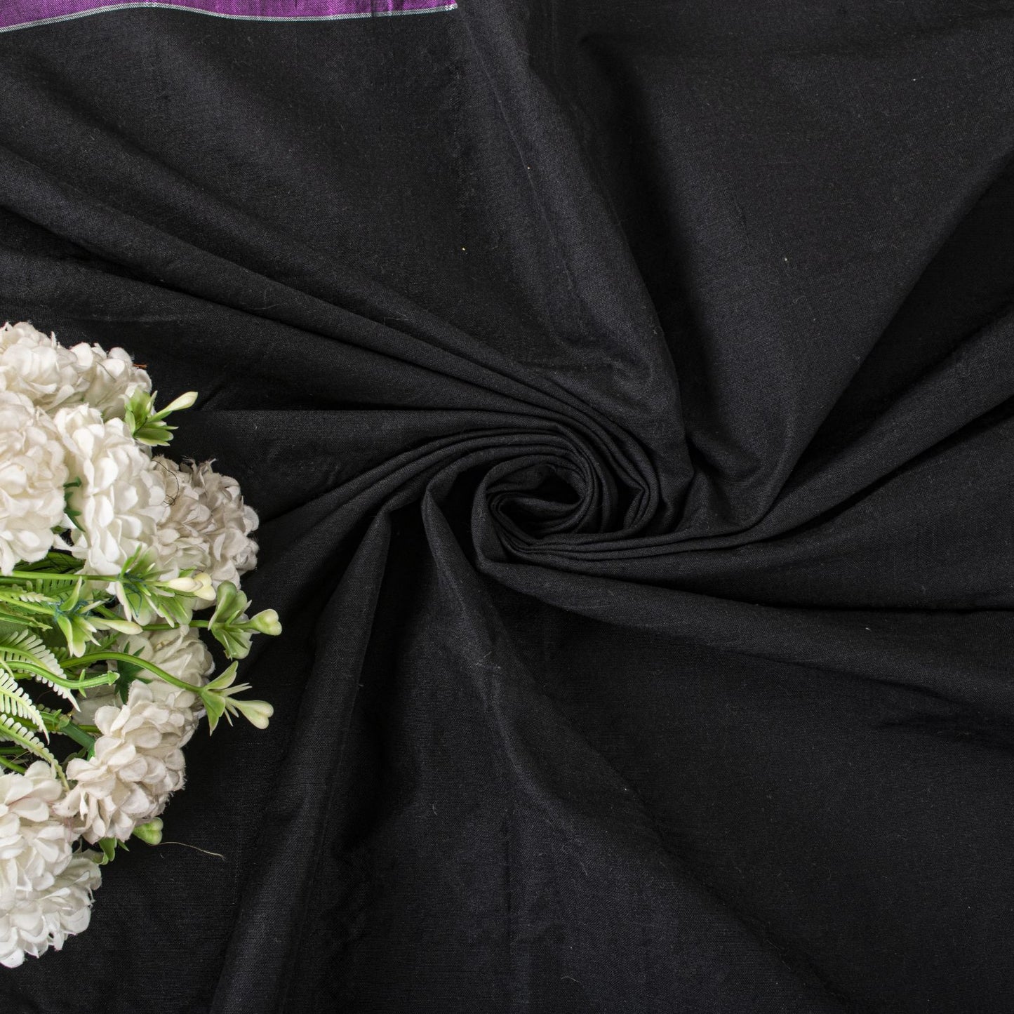 Sanskriti Vintage Dupatta/Stole Black Cotton Kotpad Hand Woven Odisha Soft Veil