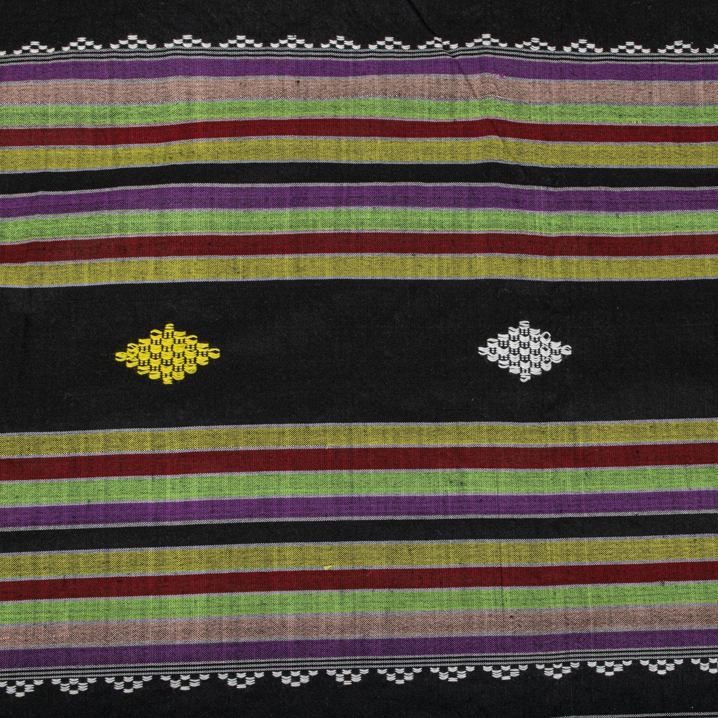 Sanskriti Vintage Dupatta/Stole Black Cotton Kotpad Hand Woven Odisha Soft Veil