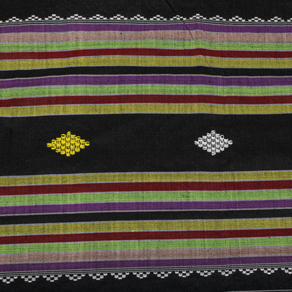 Sanskriti Vintage Dupatta/Stole Black Cotton Kotpad Hand Woven Odisha Soft Veil