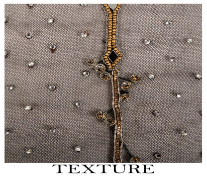 Sanskriti Vintage Dupatta/Stole Black Net Hand Beaded Dabka Premium Bridal Veil