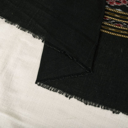 Sanskriti Vintage Dupatta/Stole Black-White Pure Cotton Sambhalpuri Hand Woven