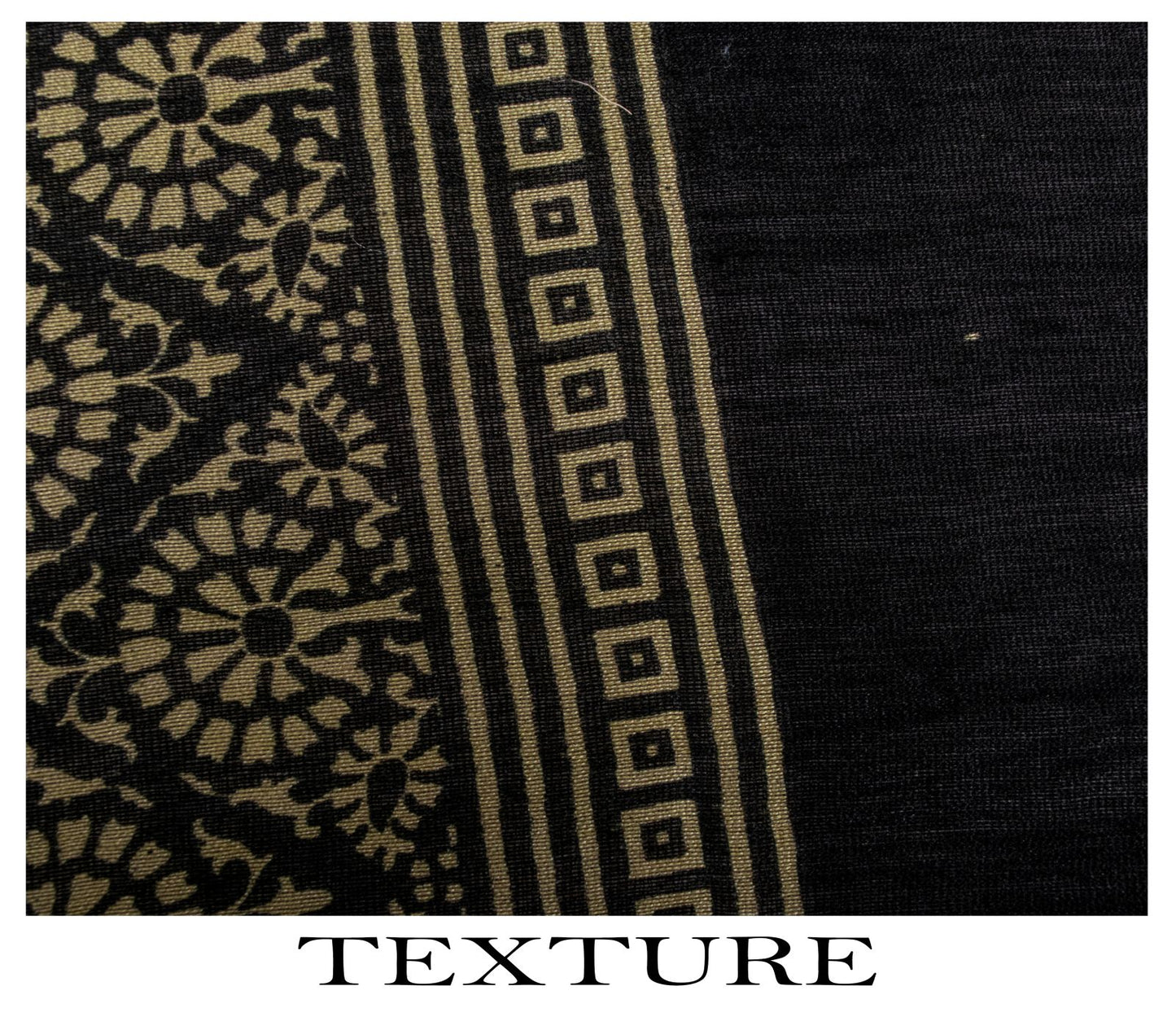 Sanskriti Vintage Dupatta/Stole Black Cotton Silk Hand Block Print Chanderi Veil
