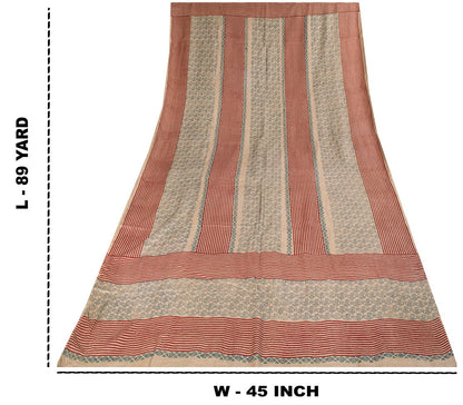 Sanskriti Vintage Dupatta/Stole Silver-Gray Pure Cotton Hand Block Printed Veil