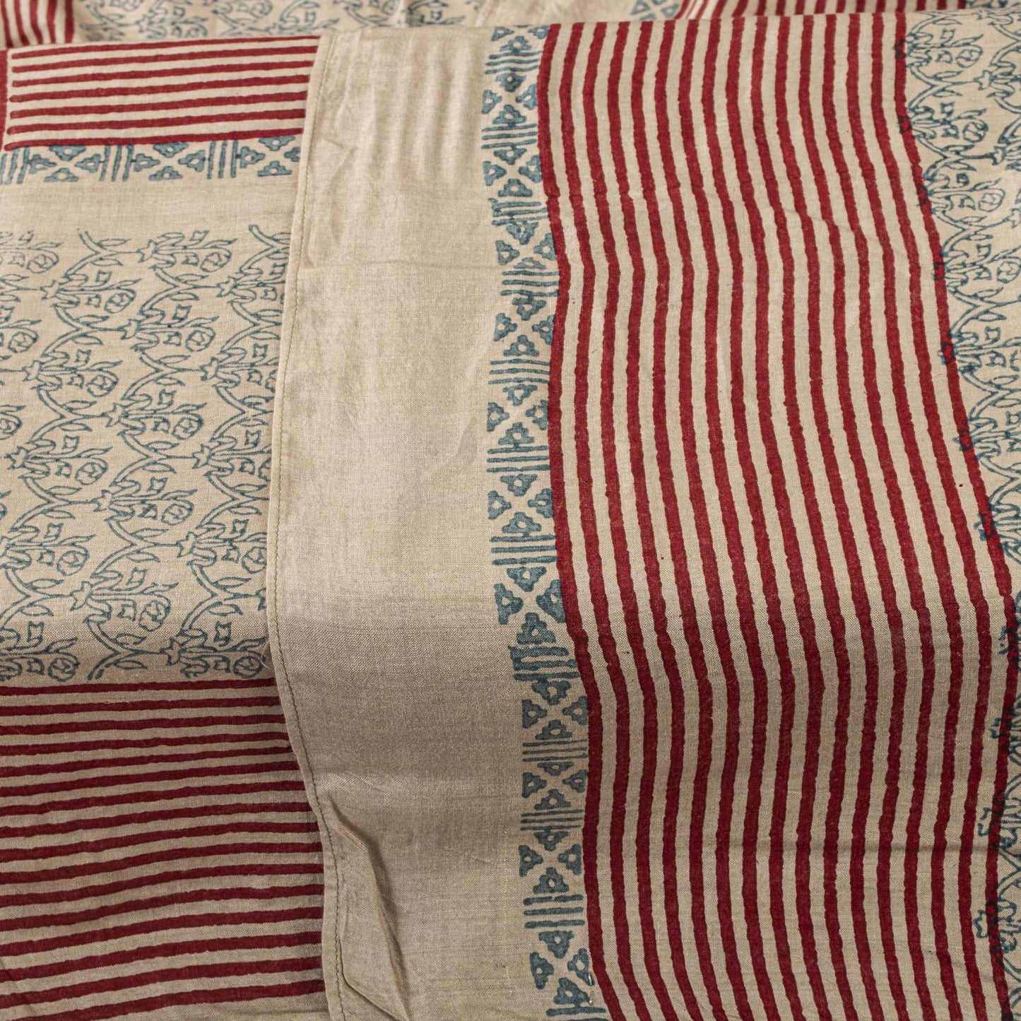 Sanskriti Vintage Dupatta/Stole Silver-Gray Pure Cotton Hand Block Printed Veil
