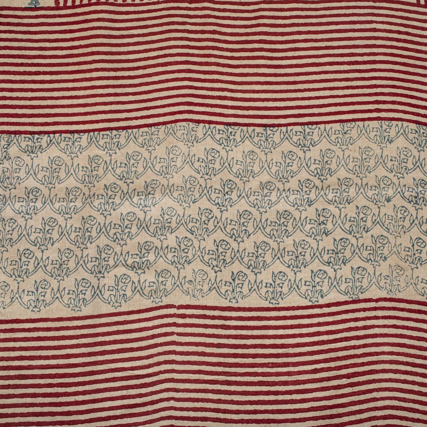 Sanskriti Vintage Dupatta/Stole Silver-Gray Pure Cotton Hand Block Printed Veil