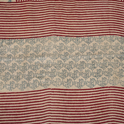 Sanskriti Vintage Dupatta/Stole Silver-Gray Pure Cotton Hand Block Printed Veil
