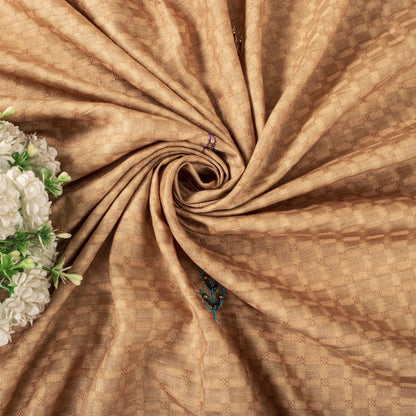 Sanskriti Vintage Dupatta/Stole Beige Pure Cotton Hand Beaded-Hand Woven Veil