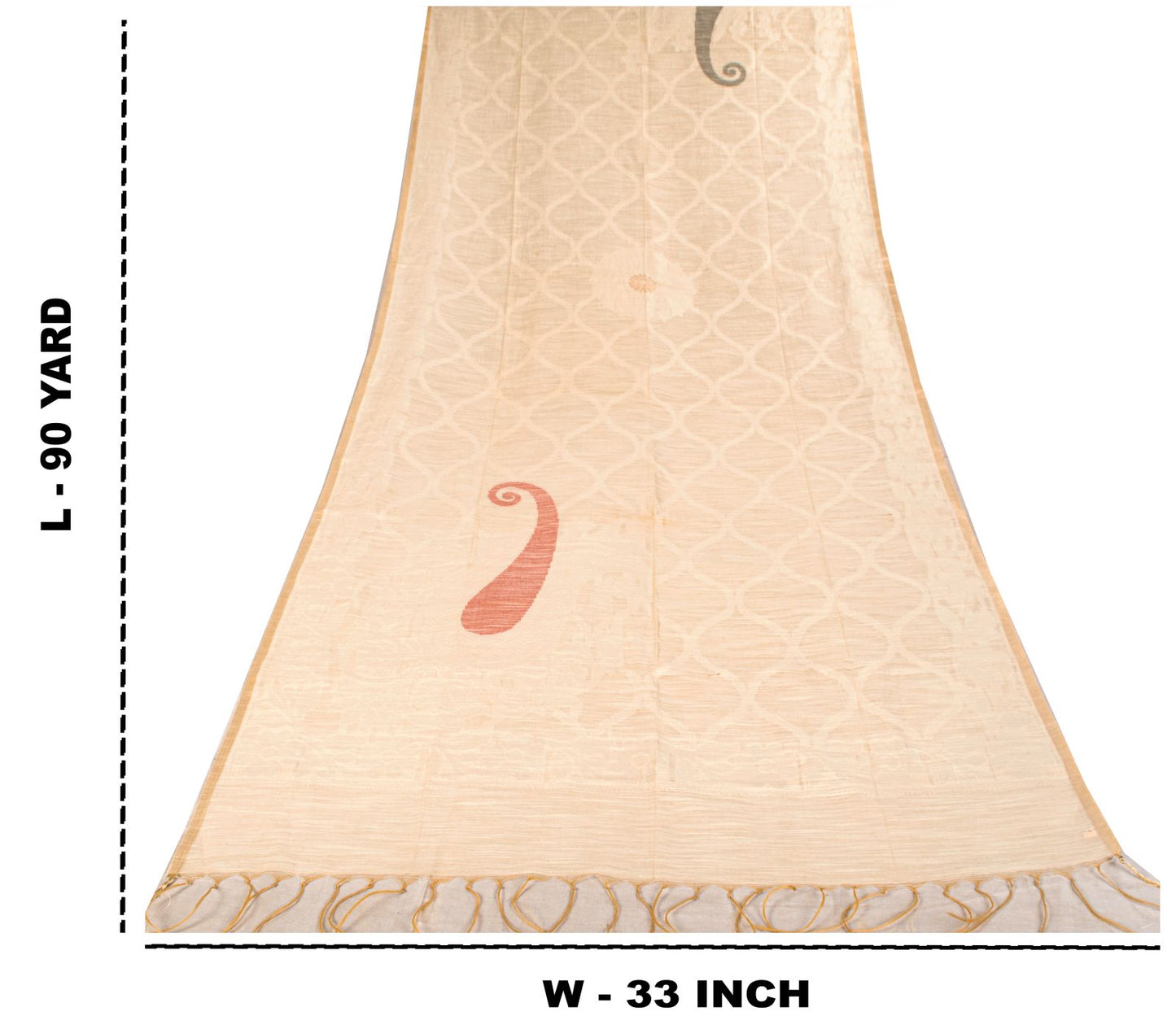 Sanskriti Vintage Dupatta/Stole Off-White Blend Silk Hand Woven Premium SoftVeil