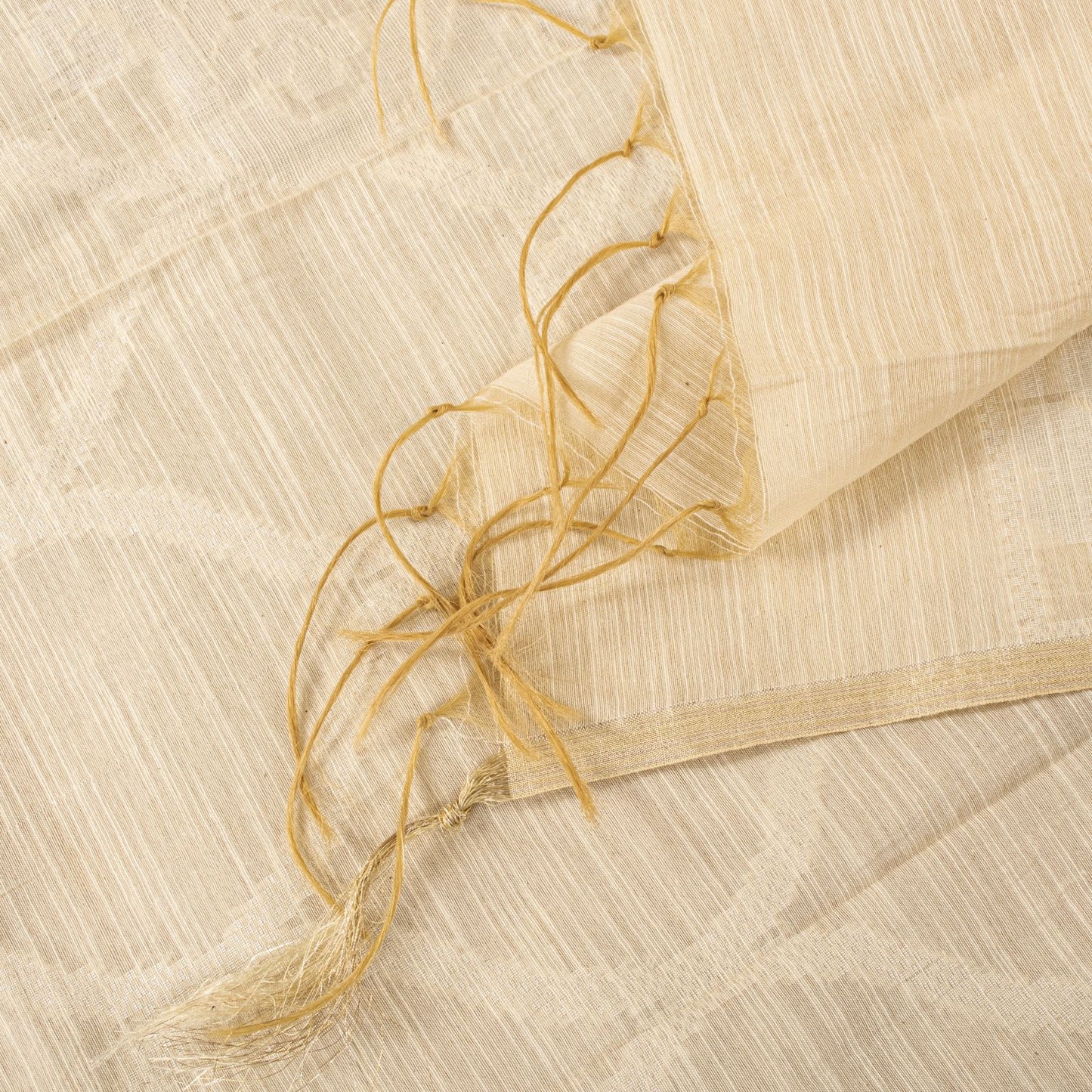 Sanskriti Vintage Dupatta/Stole Off-White Blend Silk Hand Woven Premium SoftVeil