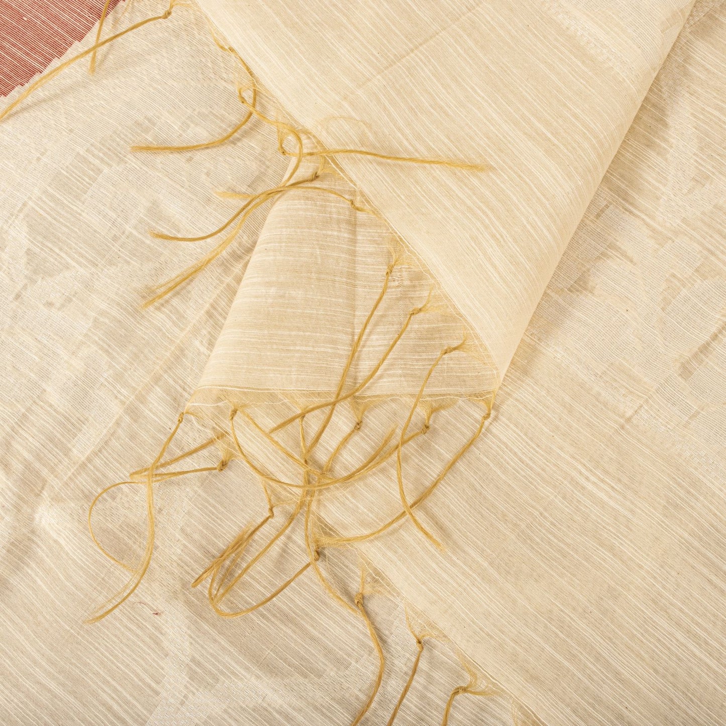 Sanskriti Vintage Dupatta/Stole Off-White Blend Silk Hand Woven Premium SoftVeil