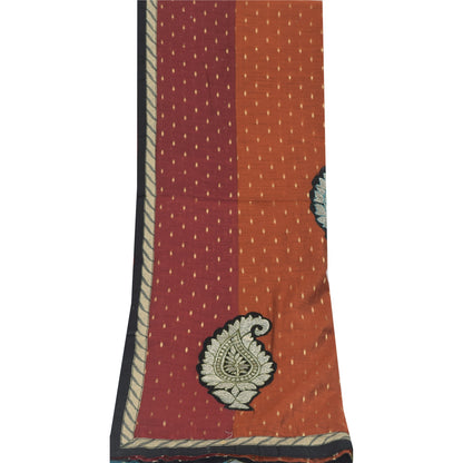Sanskriti Vintage Art Silk Dupatta: Embroidered Paisley Stole, Woven Multicolor  Indian Heritage Textile Women Traditional Dress