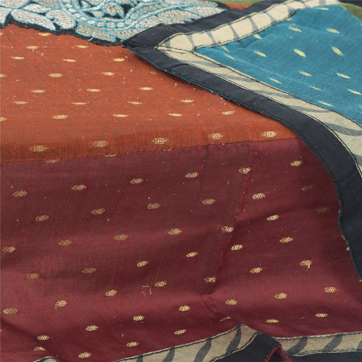 Sanskriti Vintage Art Silk Dupatta: Embroidered Paisley Stole, Woven Multicolor  Indian Heritage Textile Women Traditional Dress