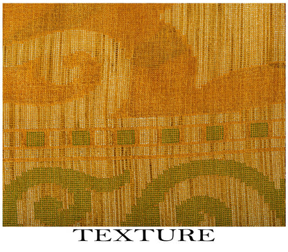 Sanskriti Vintage Tant Jacqauad Woven Pure Silk Saree Yellow Sari Craft Fabric