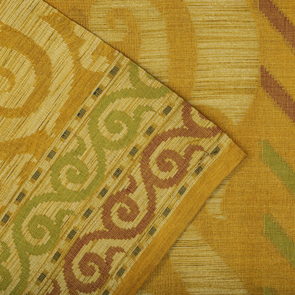Sanskriti Vintage Tant Jacqauad Woven Pure Silk Saree Yellow Sari Craft Fabric