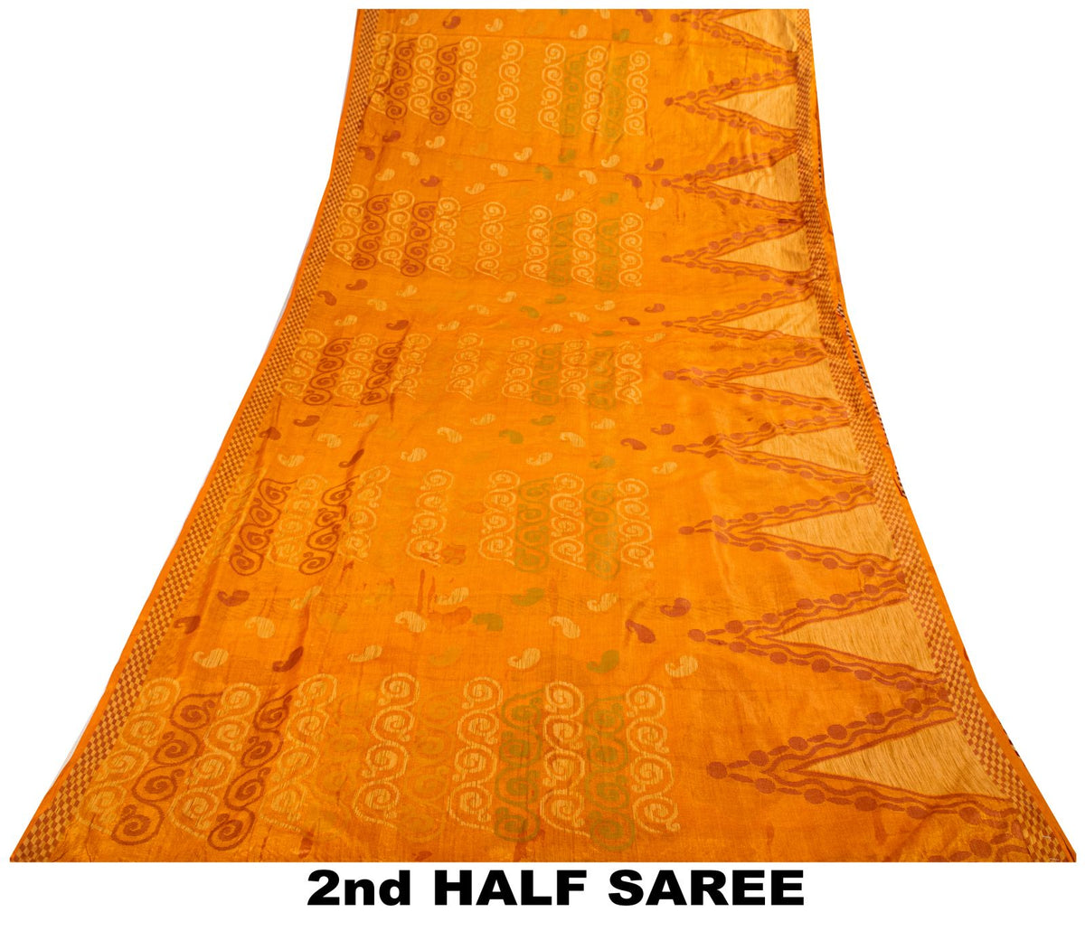 Sanskriti Vintage Tant Jacqauard Woven Pure Silk Saree Yellow Sari Craft Fabric