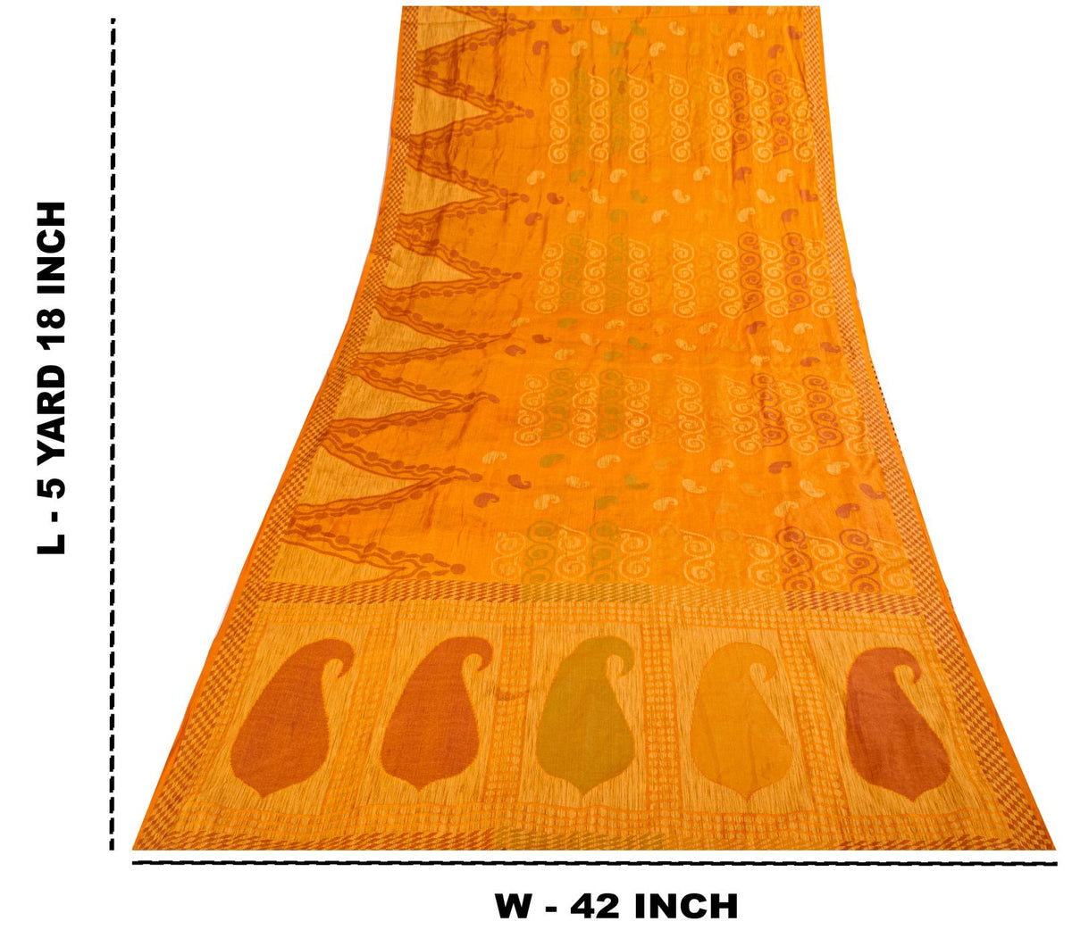 Sanskriti Vintage Tant Jacqauard Woven Pure Silk Saree Yellow Sari Craft Fabric
