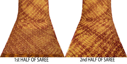 Sanskriti Vintage Hand Beaded-Woven Pure Organza Saree Maroon Sari Craft Fabric
