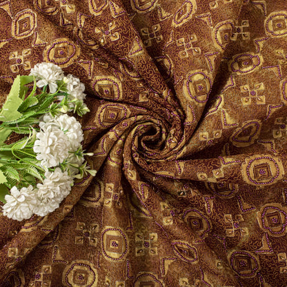 Sanskriti Vintage Hand Beaded-Woven Pure Organza Saree Maroon Sari Craft Fabric