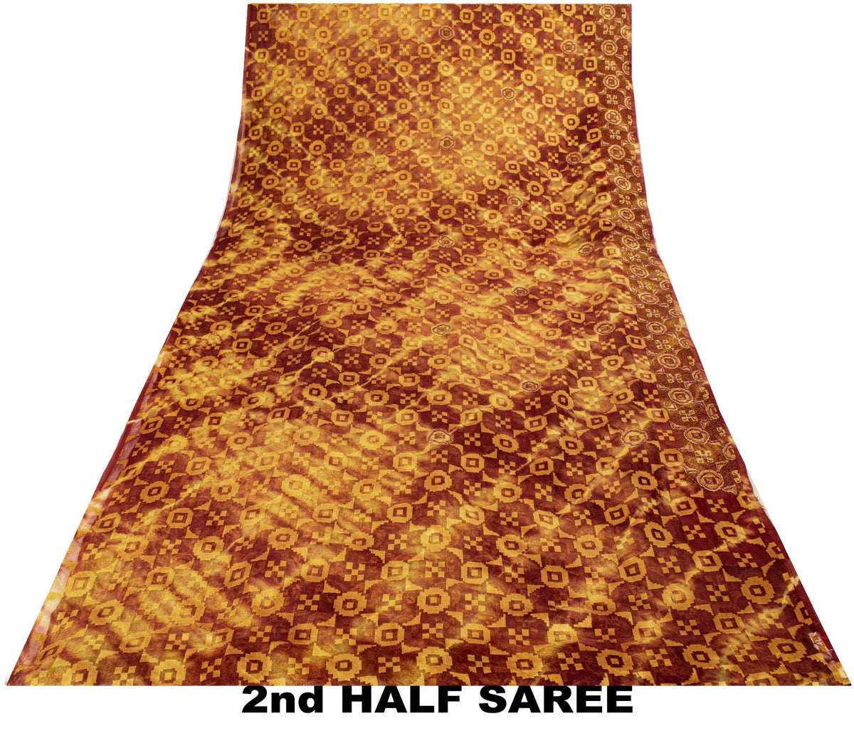 Sanskriti Vintage Hand Beaded-Woven Pure Organza Saree Maroon Sari Craft Fabric