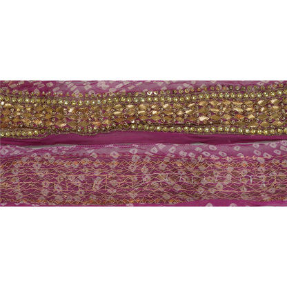 Sanskriti Vintage Handmade Gota Patti Pure Georgette Silk 1Yd Heavy Sari Border