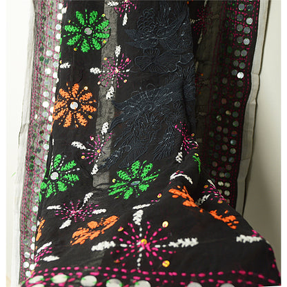 Sanskriti Vintage Dupatta Long Stole OOAK Hand Embroidered Phulkari Scarves Wrap