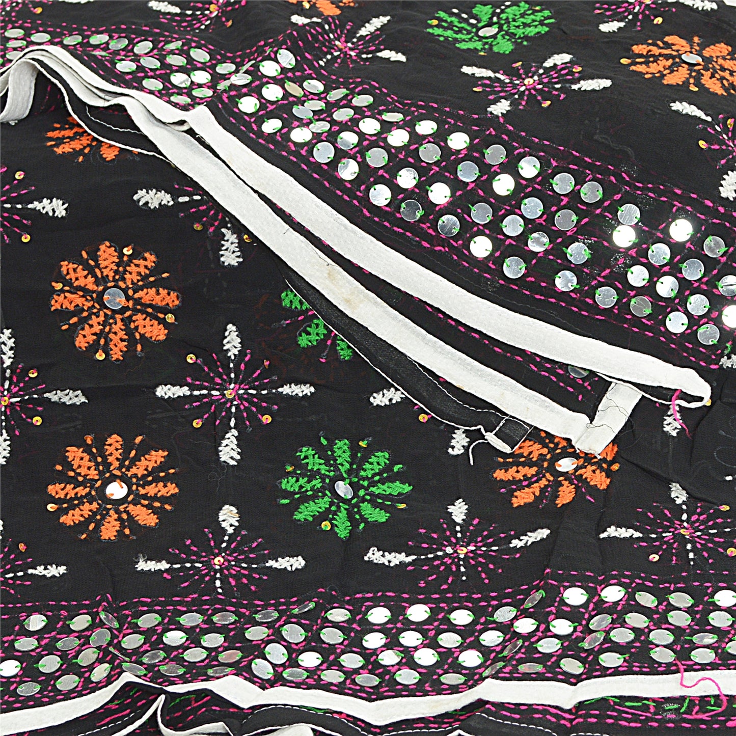 Sanskriti Vintage Dupatta Long Stole OOAK Hand Embroidered Phulkari Scarves Wrap